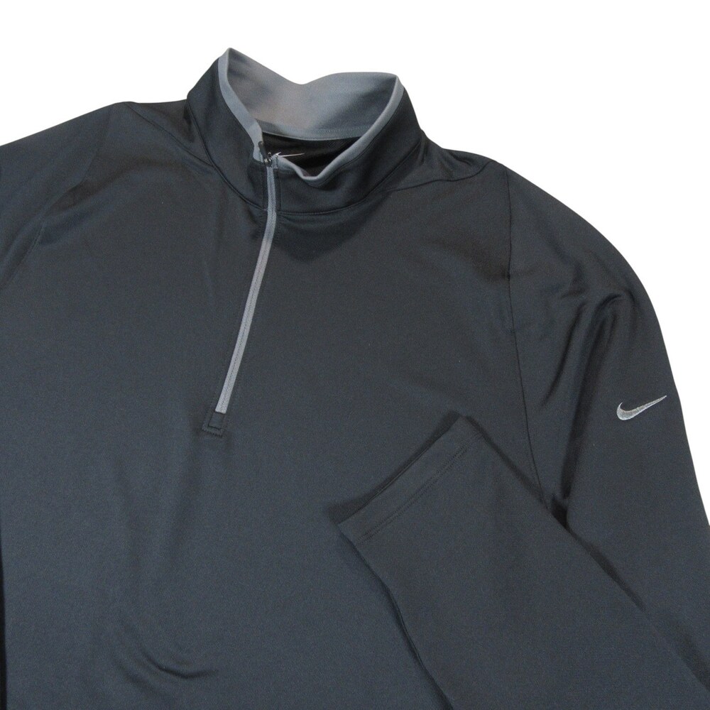 Nike Mens Athletic Performance Pullover Sweatshirt XL Black Stretch Polyester